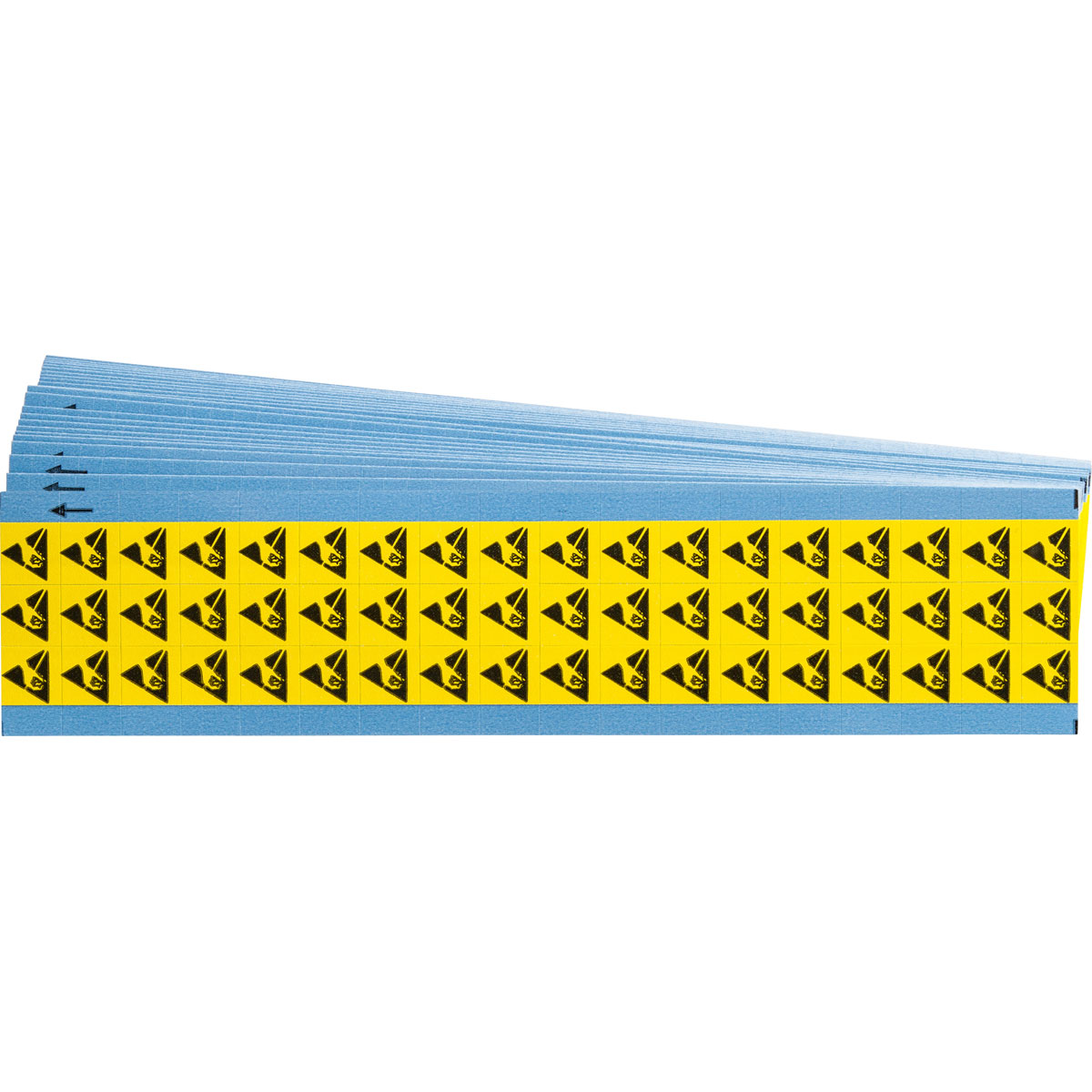 SL-13-PK Square Label, Cloth Blk/Ylw 25Pk