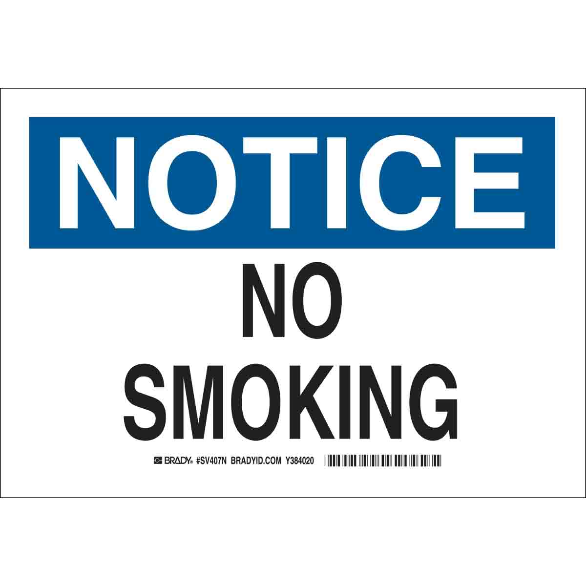SV407N PRINZING NOTICE NO SMOKING