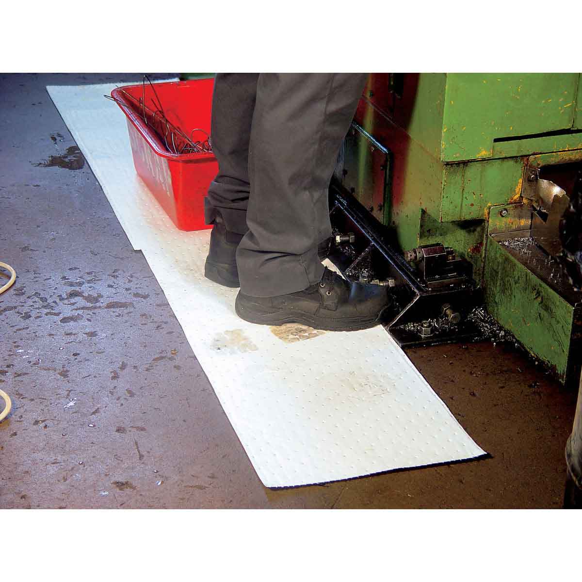 LT111A Oil Spill Absorbent Mats for Garage, Oil Only White Absorbent Pad