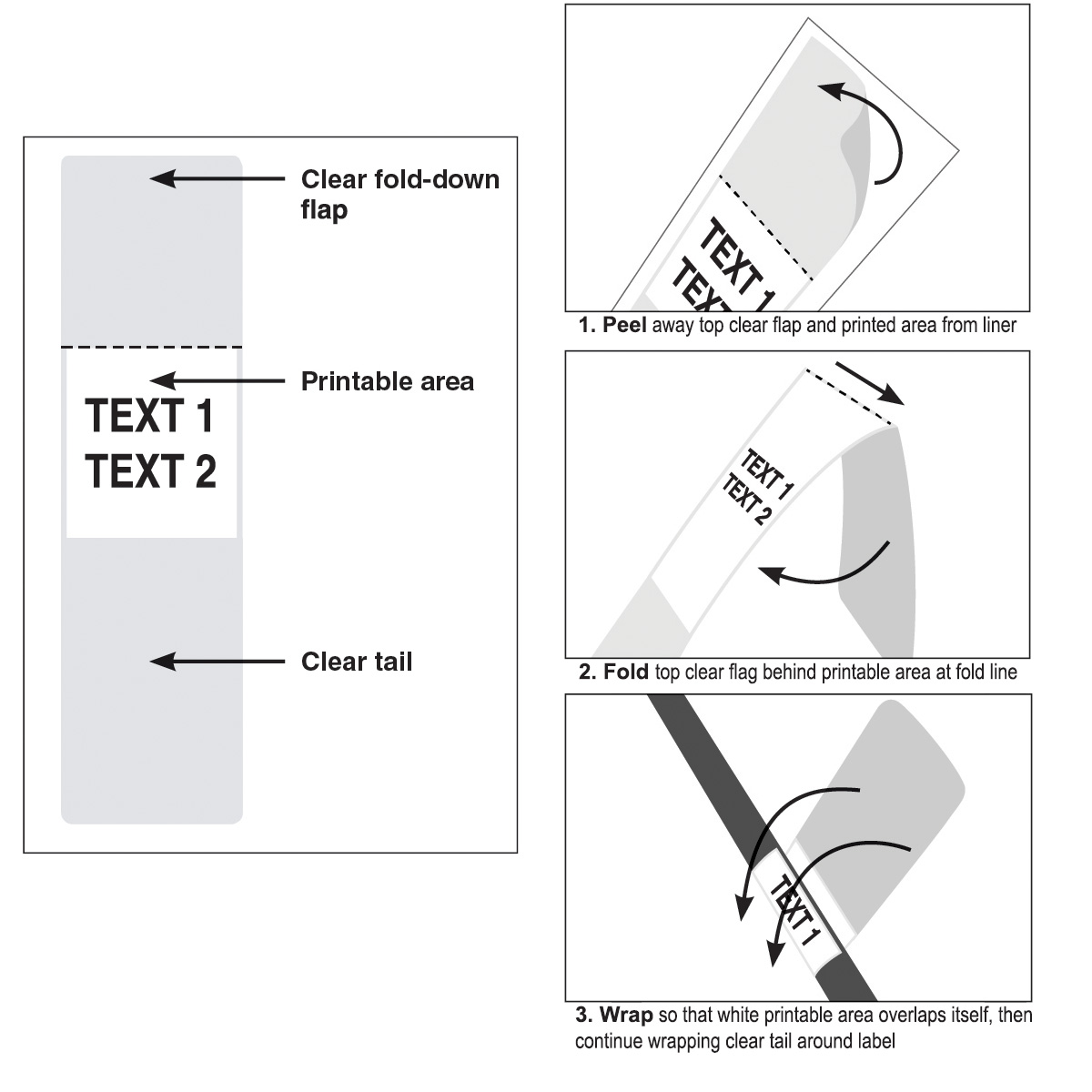 Rotating Labels Self-Laminating Vinyl Wrap Around Labels, Rotating, for 3