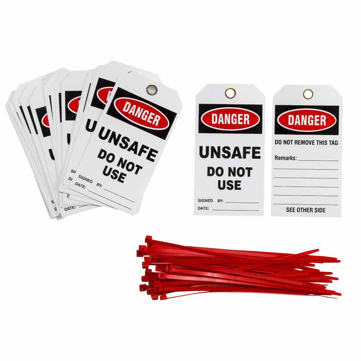 TG005E TAG DANGER UNSAFE DO NOT USE 25PK