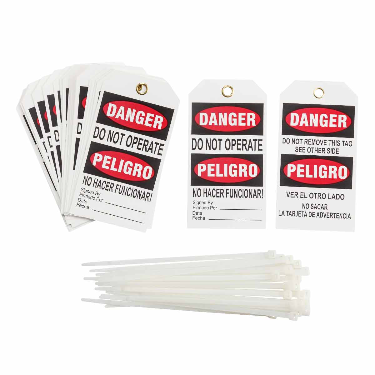 TG400B TAG BILINGUAL DANGER DO NOT OPERATE 25PK