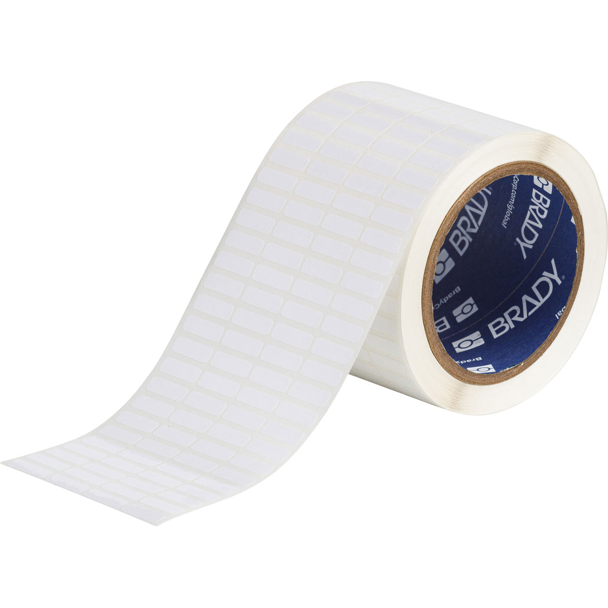 Gloss Finish White Thermal Transfer Printable Label B-423 Permanent Polyester Brady Worldwide Inc. Brady THT-43-423-10 1.25 Width x 0.25 Height 10000 per Roll 