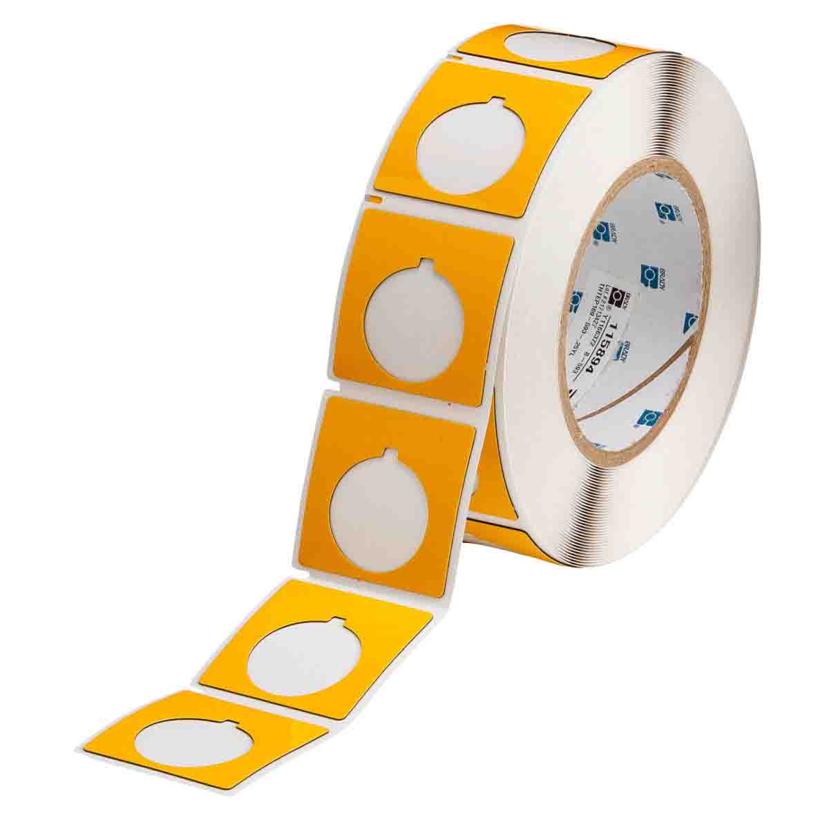 THTEP169-593-.25YL Label Polyester 1.8in x 1.8in YL 250/RL