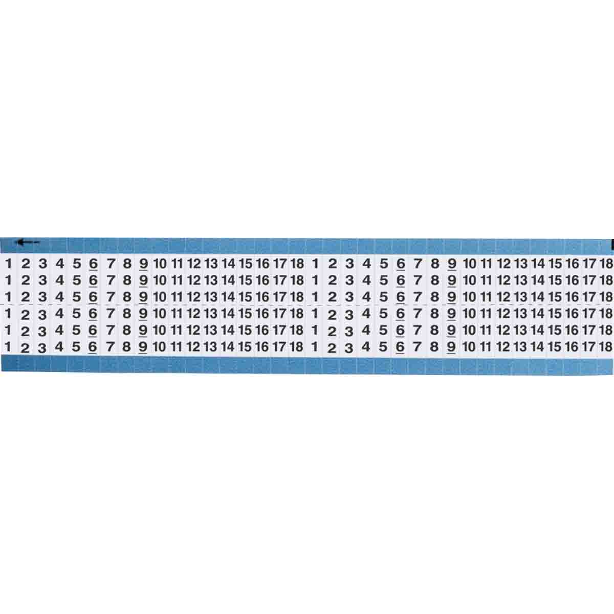 TWM-1-18-SC-PK Wire Marker 0.75in H x 0.25in W, 1 to 18