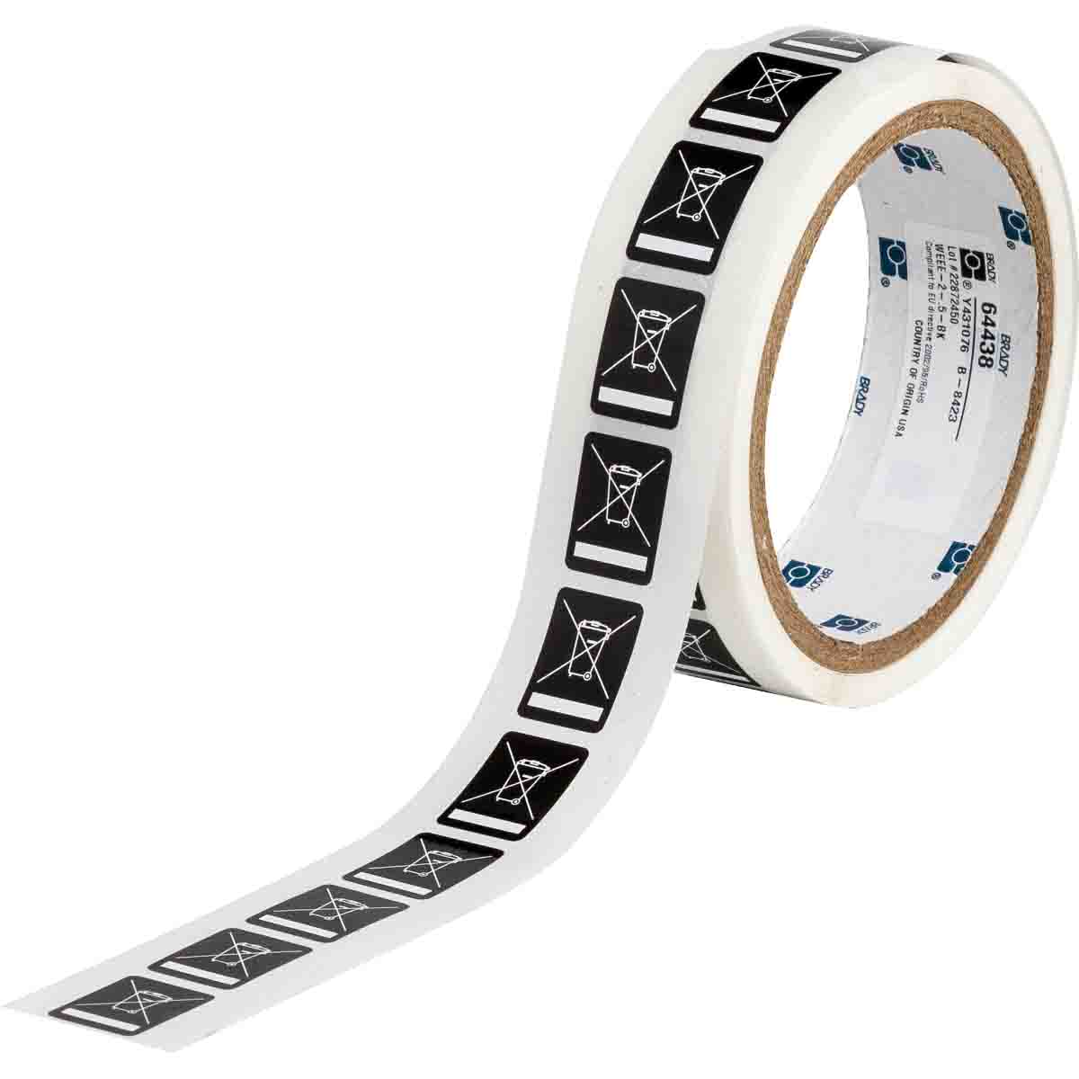 WEEE-2-.5-BK LABEL, 0.8 IN H X 0.6 IN W