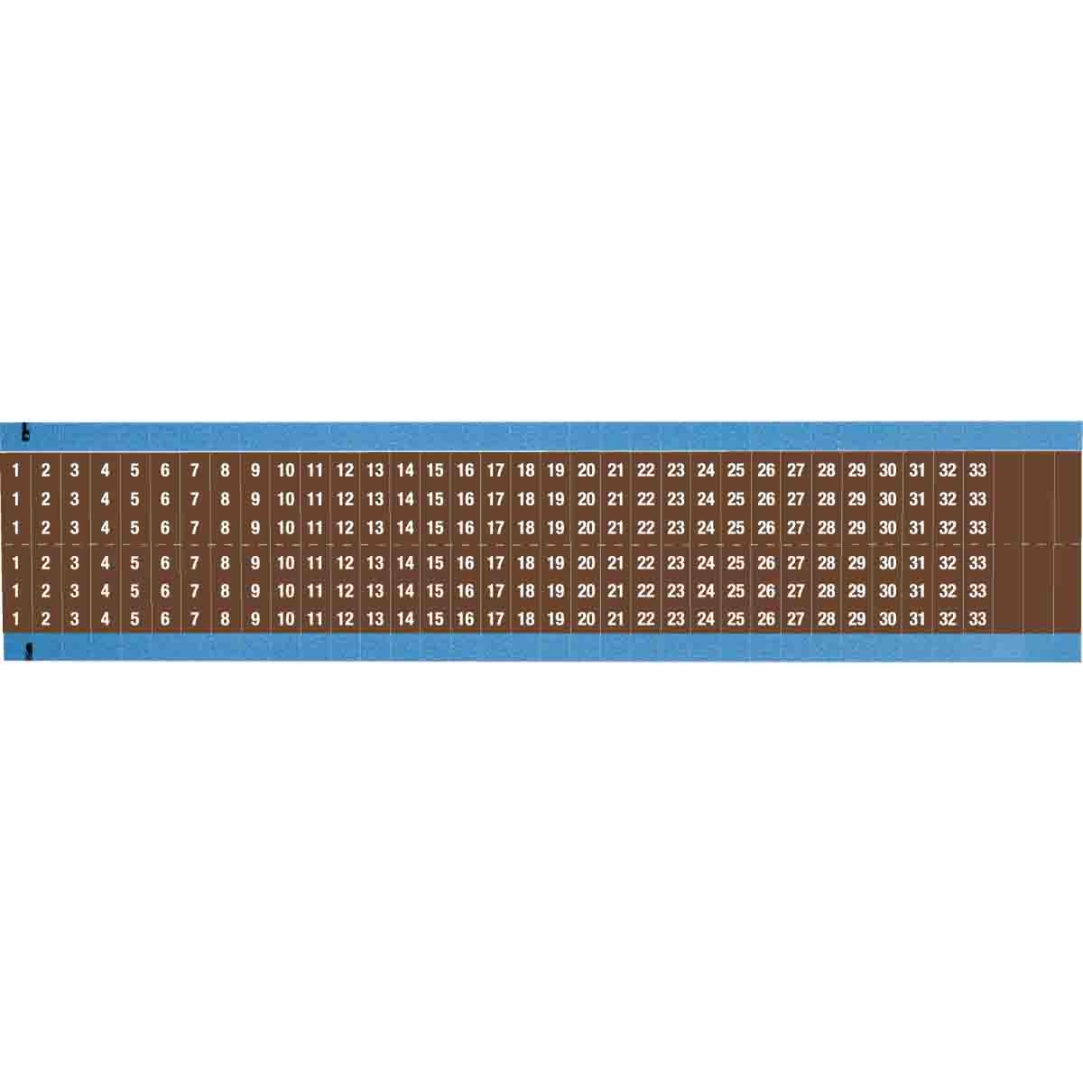 WM-1-33-BR-SC-PK Wire Marker 0.75in H x 0.27in W, 1 to 33