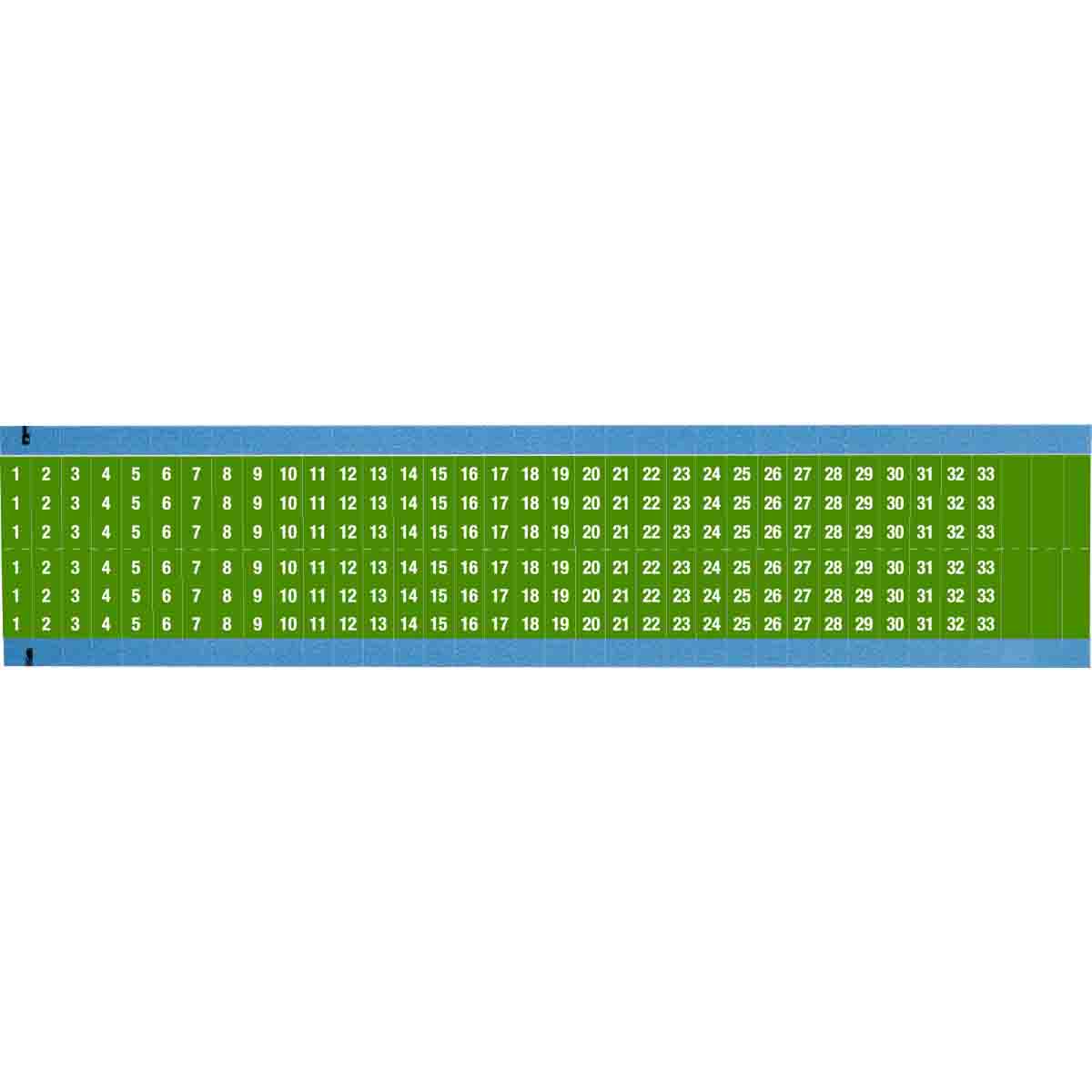 WM-1-33-GR-SC-PK Wire Marker 0.75in H x 0.27in W, 1 to 33
