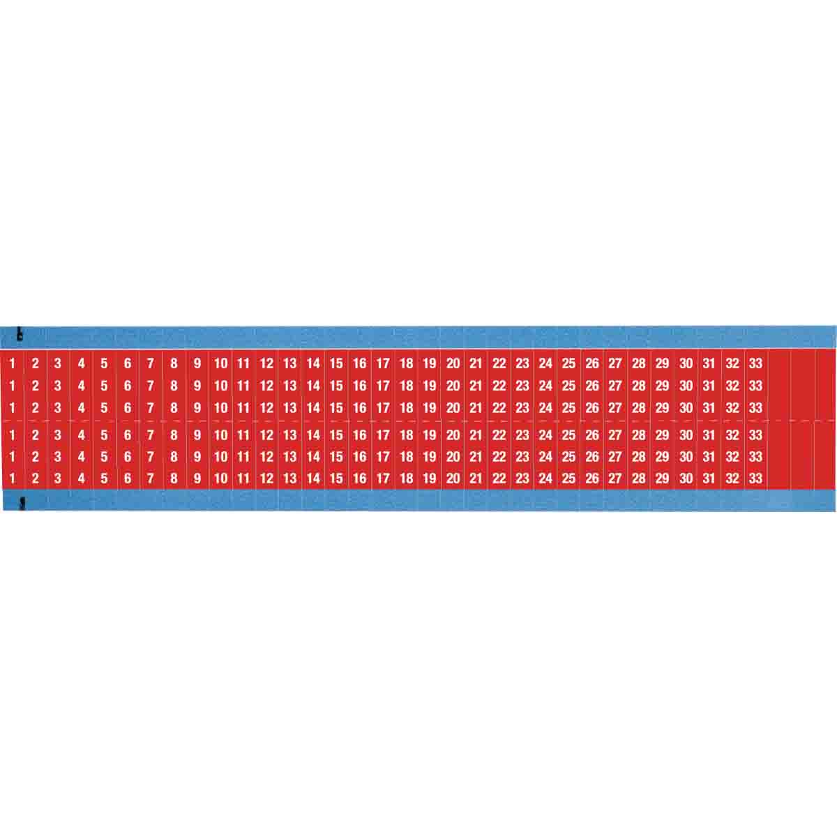 WM-1-33-RD-SC-PK Wire Marker 0.75in H x 0.27in W, 1 to 33