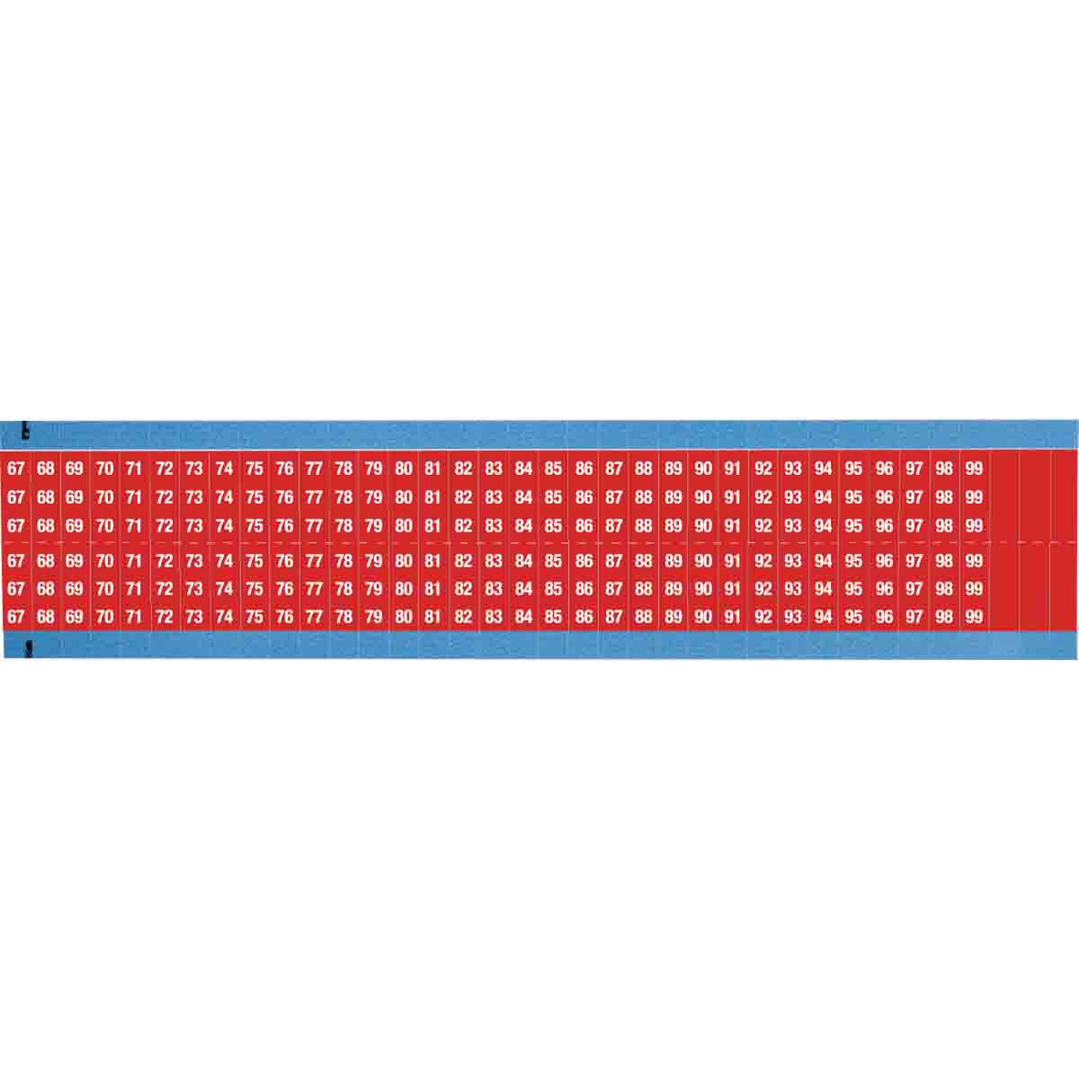 WM-67-99-RD-SC-PK Wire Marker 0.75in H x 0.27in W, 67 to 99