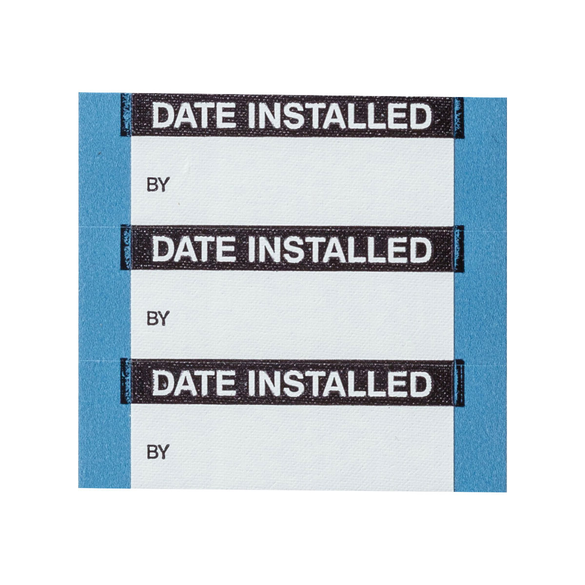 WO-17-PK Date Installed Lbls Cloth Blk/Wh 25Pk