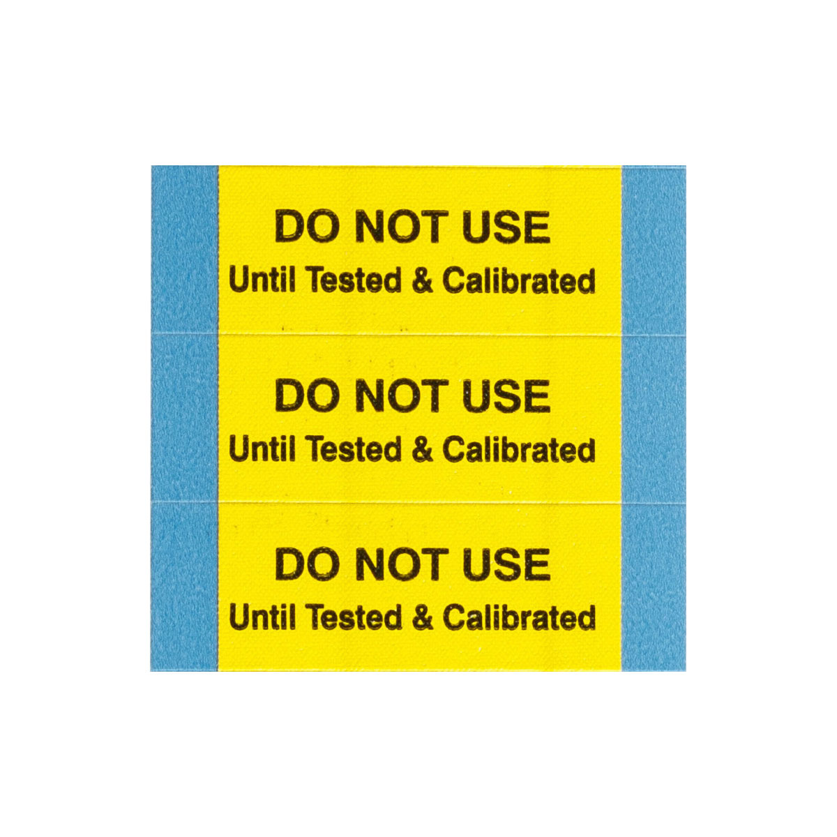 WO-51-PK Calibration Lbls Cloth BlK on Ylw 25Pk