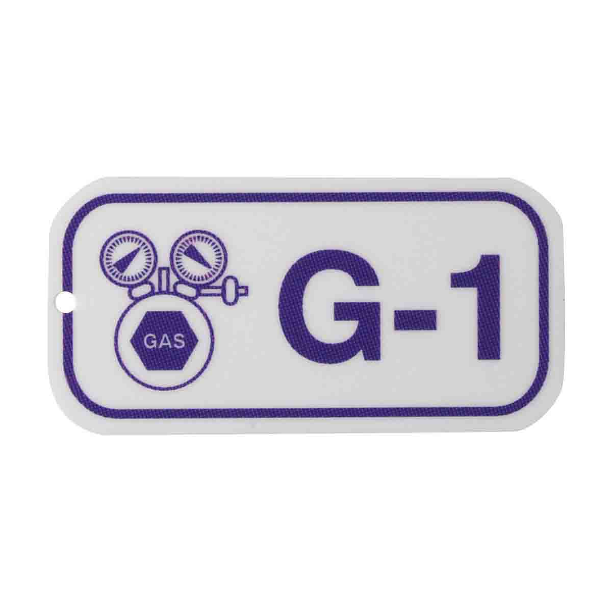 105669 1.5"X3" ENERGY TAGS PRP/WHT,G-1, 5/PK