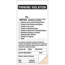 Parking Violation Ticket Brady Part: 103649 Brady BradyCanada ca