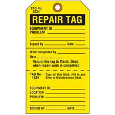 100-Pack Repair Required Tags, Red Service Tags for Broken Equipment,  Maintenance, Production Machinery Notice Label Signs for Office, Warehouse,  Construction (3x5.7 Inch) : : Office Products