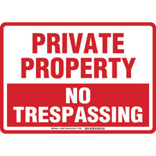 Private Property No Trespassing Sign - Brady Part: 103852 | Brady ...