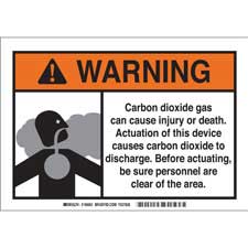 Brady Part: 106061 | WARNING Carbon Dioxide Gas Can Cause Injury Or ...