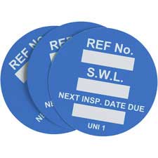 Universal Tag Inserts: REF NO: S.W.L.: NEXT INSP. DATE DUE: - Brady ...