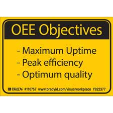 OEE OBJECTIVES MAXIMUM UPTIME - PEAK EFFICIENCY - OPTIMUM QUALITY Labels