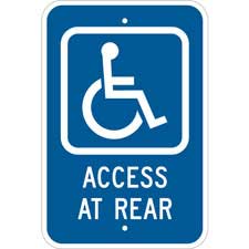 Handicap Access At Rear Sign - Brady Part: 113314 | Brady
