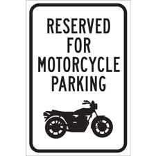 Reserved Motorcycle Parking Sign - Brady Part: 115418 | Brady | BradyID.com