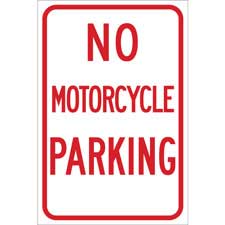 No Motorcycle Parking Sign - Brady Part: 115511 | Brady | BradyCanada.ca