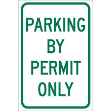 Park By Permit Only Parking By Permit Only Sign - Brady Part: 115641 ...