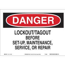 DANGER Lockout Tagout Before Set-Up, Maintenance, Service Sign | Brady ...