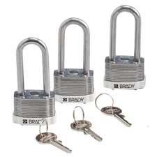 6 Locks Brady 51284 Black Brady Steel PadLocks 