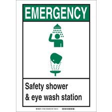 EMERGENCY Safety Shower and Eye Wash Station Sign | Brady | BradyIndia ...