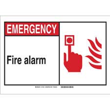 Brady 120716 Fire Emergency and Disaster Sign Black/Red/White Non-Reflective 7 x 10 x 0.035 Aluminum 