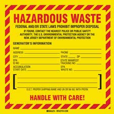 California Waste Label, Stock Paper