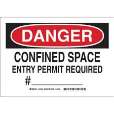 Brady Part: 123643 | DANGER Confined Space Entry Permit Required ...