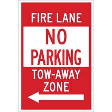 Brady Part: 124350 | Fire Lane No Parking Tow-Away Zone Sign | BradyID.com