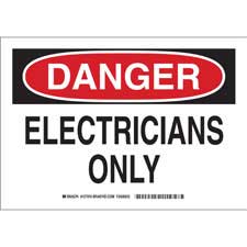 DANGER Electricians Only Sign | Brady | BradyID.com