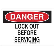 DANGER Lock Out Before Servicing Sign | BradyCanada.ca
