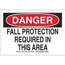 DANGER Fall Protection Required In This Area Sign | Brady | BradyID.com