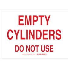 Brady Part: 131896 | Empty Cylinders Do Not Use Sign | BradyID.com
