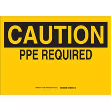 ANSI Warning Safety Sign: Wear Personal Protective Clothing