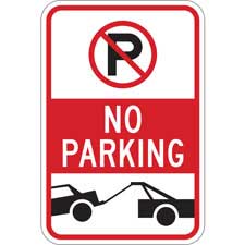 12" x 18" Reflective Aluminum "No Parking" Sign Brady 103739 