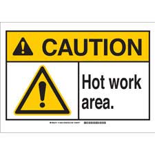 CAUTION Hot Work Area. Sign | Brady | BradyID.com