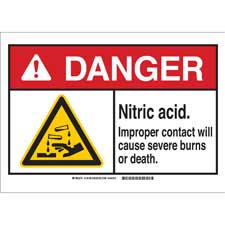 OSHA Danger Sign Nitric AcidHeavy Duty Sign or Label 