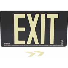 [Brady×B&Y LOEFF] BOWFELL BradyGlo Exit Sign - Wall Mount - Brady Part: 145499 | Brady