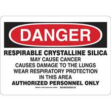 Danger - Respirable Crystalline Silica sign | Brady | BradyID.com