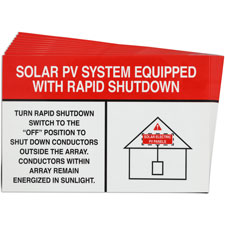 Solar PV System Equipped with Rapid Shutdown Labels