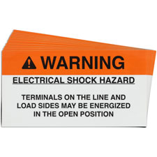 Pre-Printed SOLAR OPEN POSITION Warning Labels
