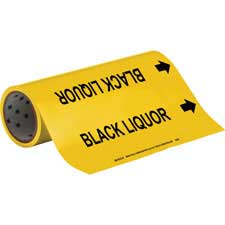 Legend Lime Mud Legend Lime Mud B-689 Black On Yellow Pvf Over-Laminated Polyester Wrap Around Pipe Marker Brady 5718-Ii High Performance 