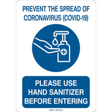 Sanitiser Sign Please Use Sanitizer Waterproof Stickers 200mm x 150mm V1001 