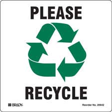 Please Recycle Labels - Brady Part: 20642FLS | Brady | BradyCanada.ca