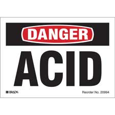 Reflective DANGER Acid Signs - Brady Part: 20994LS | Brady | BradyCanada.ca